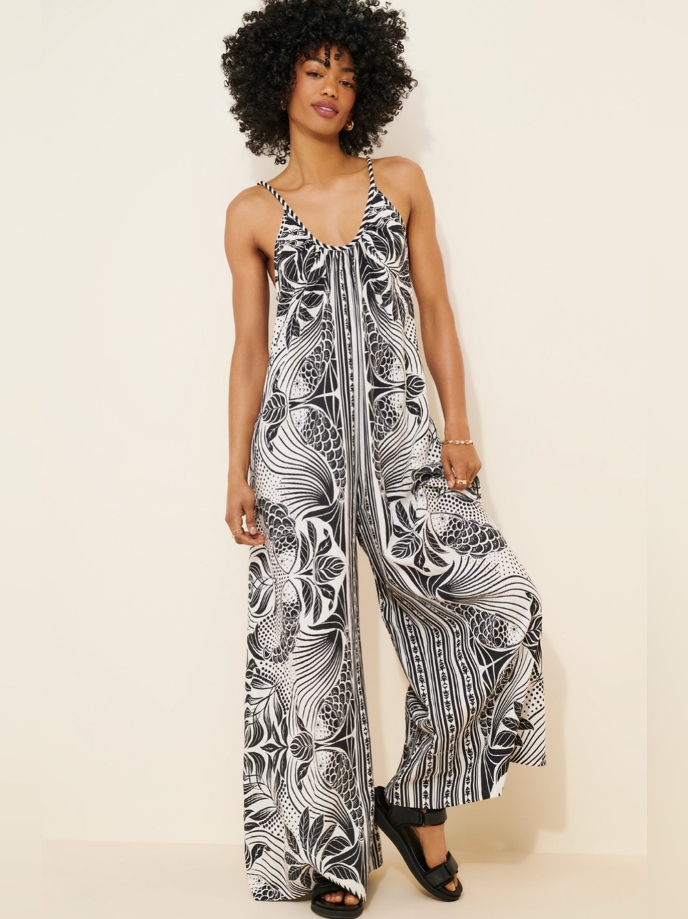 FARM Rio Elegance Scarf Wide-Leg Jumpsuit
